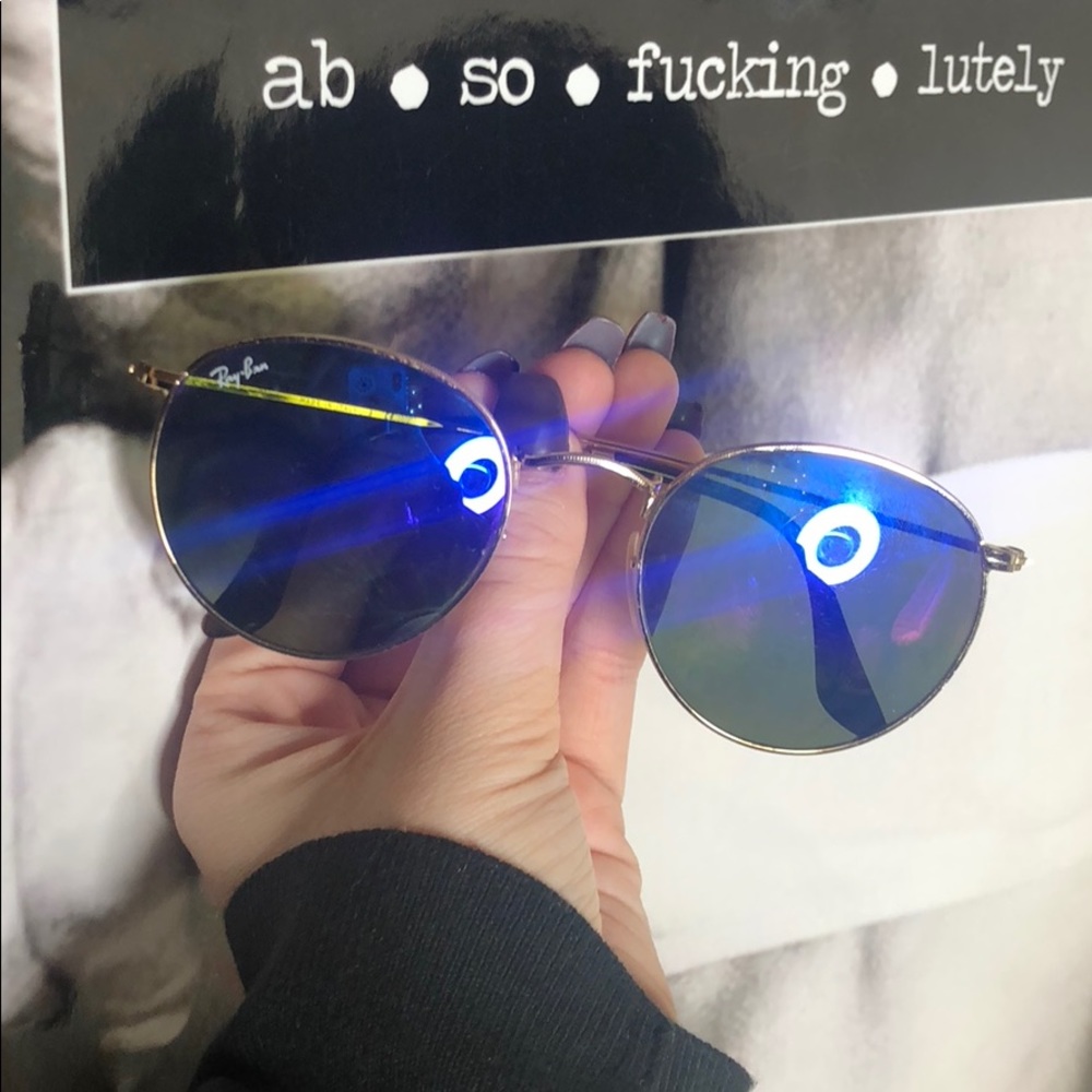 ray ban round mineral flash lenses